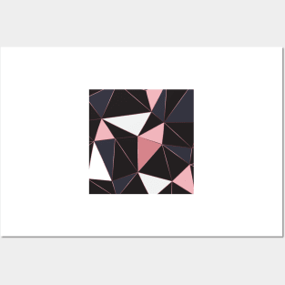 Geometric Pattern Rose Black Posters and Art